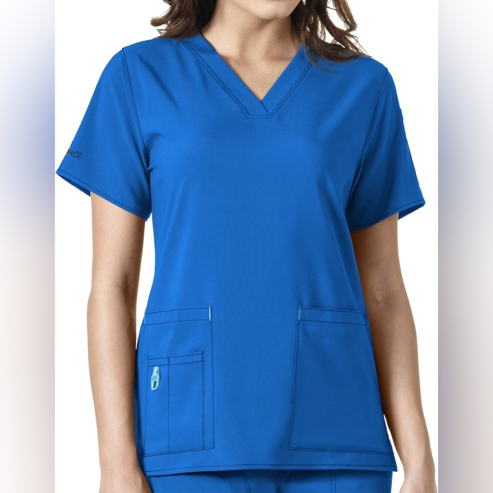 Carhartt Force Size 2X Medical Scrub Shirt Blue